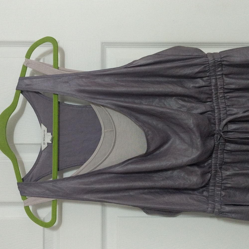 BCBGeneration Layered Tank Drawstring Dress. Size: Large - Picture 2 of 9